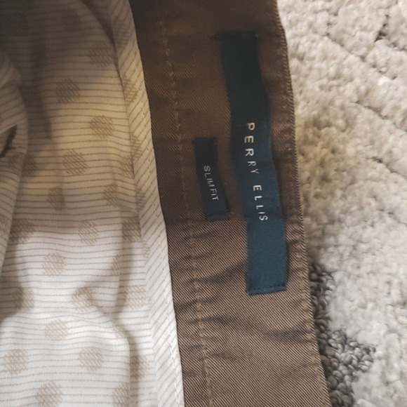 Perry Ellis men's Slimfit olive/brown pants size 30 - Picture 3 of 6